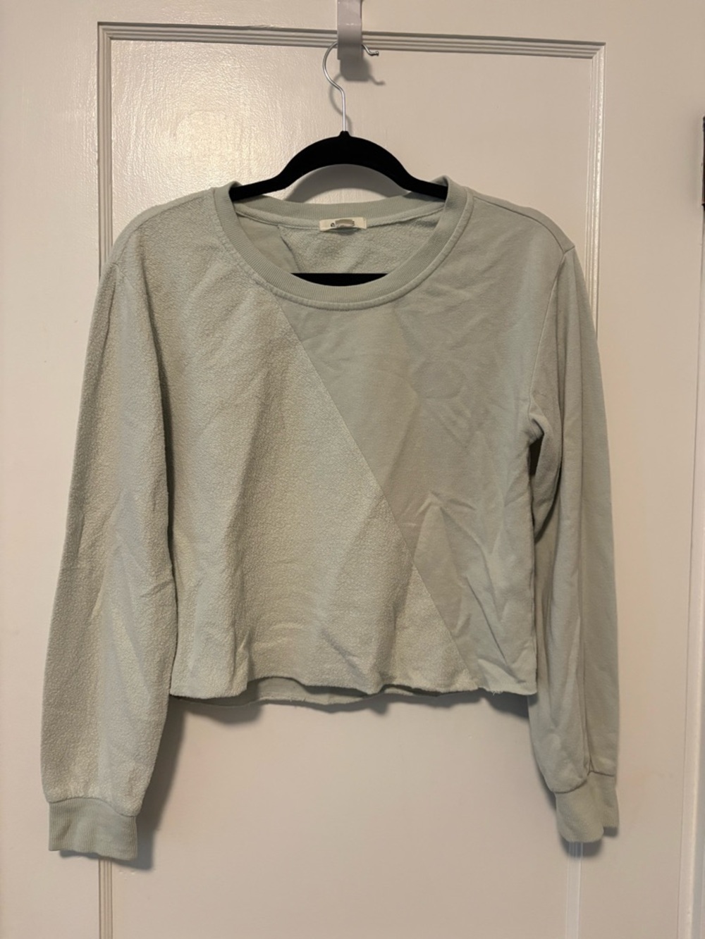 Garage Cropped Mint Green Sweatshirt